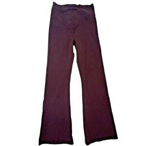 Womens Leggings Maroon Size LG Pink victorian secrets active yoga flare leg